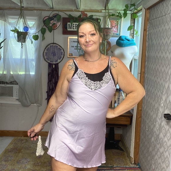 Ekouaer Pastel Purple Lightweight Night Gown Lingerie Dress Size Medium - Picture 12 of 13